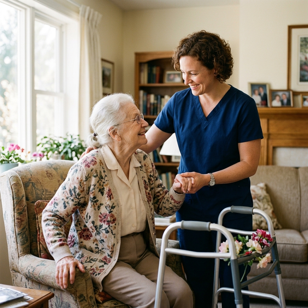 Caregiver helping